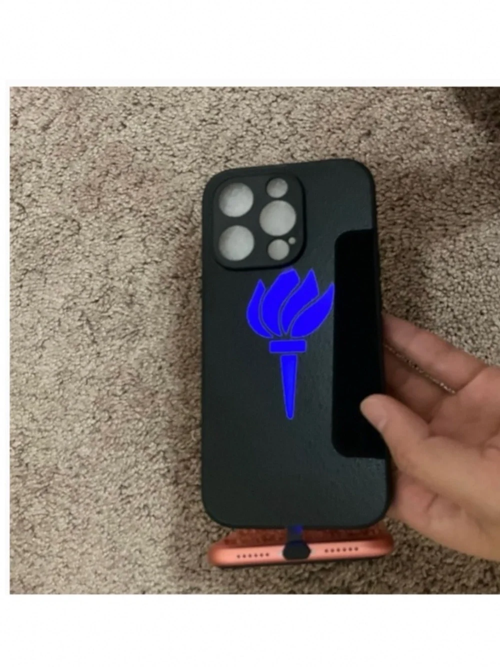 4 items.iPhone 14pro LED light up case, Call Flash Phone Case